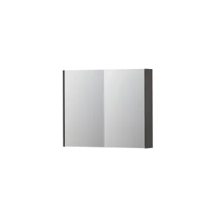 INK SPK2 Mirror cabinet with 2 double-sided mirror doors - switch and socket - 90x14x74 cm - Primeval grey