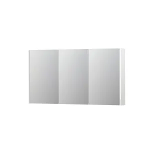 INK SPK2 Mirror cabinet with 3 double-sided mirror doors - switch and socket - 140x14x74 cm - High-gloss white