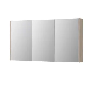 INK SPK2 Mirror cabinet with 3 double-sided mirror doors - switch and socket - 140x14x74 cm - Ivory oak