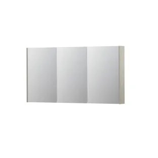 INK SPK2 Mirror cabinet with 3 double-sided mirror doors - switch and socket - 140x14x74 cm - Chalk white