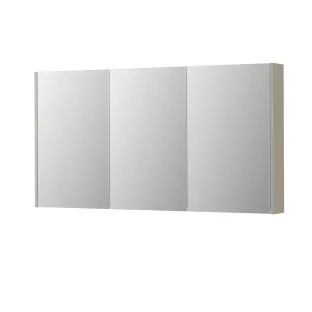 INK SPK2 Mirror cabinet with 3 double-sided mirror doors - switch and socket - 140x14x74 cm - Matt cashmere gray