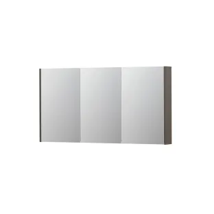 INK SPK2 Mirror cabinet with 3 double-sided mirror doors - switch and socket - 140x14x74 cm - Matt taupe