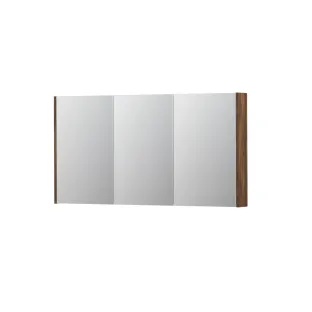 INK SPK2 Mirror cabinet with 3 double-sided mirror doors - switch and socket - 140x14x74 cm - Walnut