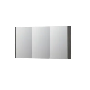 INK SPK2 Mirror cabinet with 3 double-sided mirror doors - switch and socket - 140x14x74 cm - Primeval grey