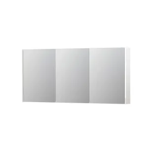 INK SPK2 Mirror cabinet with 3 double-sided mirror doors - switch and socket - 160x14x74 cm - High-gloss white