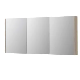 INK SPK2 Mirror cabinet with 3 double-sided mirror doors - switch and socket - 160x14x74 cm - Ivory oak