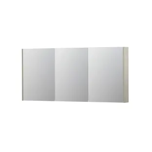 INK SPK2 Mirror cabinet with 3 double-sided mirror doors - switch and socket - 160x14x74 cm - Chalk white