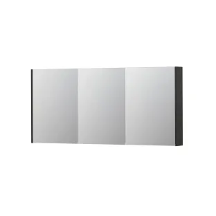 INK SPK2 Mirror cabinet with 3 double-sided mirror doors - switch and socket - 160x14x74 cm - Matt anthracite