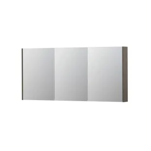 INK SPK2 Mirror cabinet with 3 double-sided mirror doors - switch and socket - 160x14x74 cm - Matt taupe