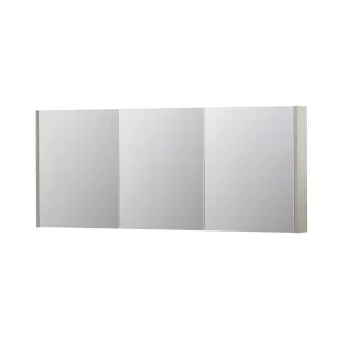 INK SPK2 Mirror cabinet with 3 double-sided mirror doors - switch and socket - 180x14x74 cm - Chalk white