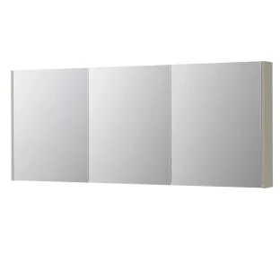 INK SPK2 Mirror cabinet with 3 double-sided mirror doors - switch and socket - 180x14x74 cm - Matt cashmere gray