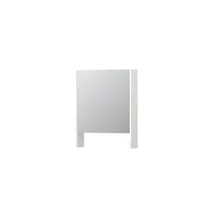 INK SPK3 Mirror cabinet with double mirrored door - 1 door in combination with open shelf - socket and switch - 60x14x74 cm - High-gloss white