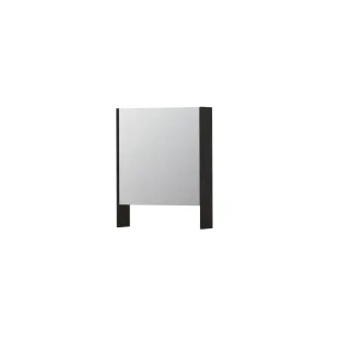 INK SPK3 Mirror cabinet with double mirrored door - 1 door in combination with open shelf - socket and switch - 60x14x74 cm - Charcoal oak