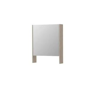 INK SPK3 Mirror cabinet with double mirrored door - 1 door in combination with open shelf - socket and switch - 60x14x74 cm - Ivory oak