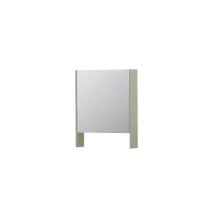 INK SPK3 Mirror cabinet with double mirrored door - 1 door in combination with open shelf - socket and switch - 60x14x74 cm - Chalk white