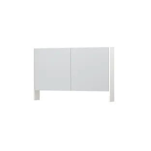 INK SPK3 Mirror cabinet with double mirrored doors - 2 doors in combination with open shelf - socket and switch - 120x14x74 cm - High-gloss white