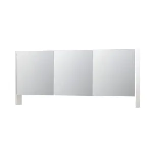 INK SPK3 Mirror cabinet with double mirrored doors - 3 doors in combination with open shelf - socket and switch - 180x14x74 cm - High-gloss white