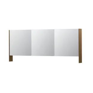 INK SPK3 Mirror cabinet with double mirrored doors - 3 doors in combination with open shelf - socket and switch - 180x14x74 cm - Solid oak Aqua