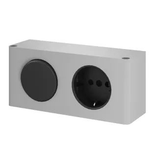 INK socket/switch for mirror cabinet - Silver