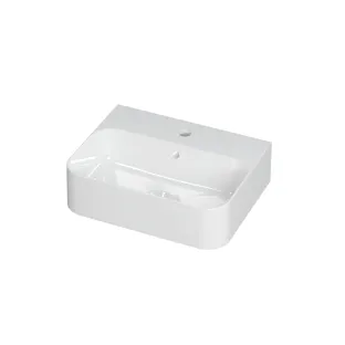 INK Swing countertop washbasin porcelain - 1 tap hole - 45x34x12 cm - gloss white