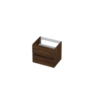 INK symmetrical washbasin cabinet - 2 drawers - handleless - wooden frame - 60x45x52 cm - Copper oak