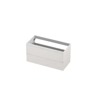 INK symmetrical washbasin cabinet lacquered - 2 drawers - handleless - 45 degree angles - 100x45x52 cm - High-gloss white