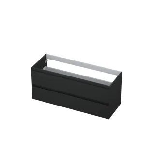 INK symmetrical washbasin cabinet lacquered - 2 drawers - handleless - 45 degree angles - 120x45x52 cm - Matt anthracite