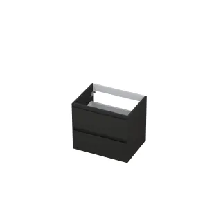 INK symmetrical washbasin cabinet lacquered - 2 drawers - handleless - 45 degree angles - 60x45x52 cm - Matt anthracite