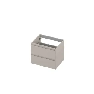 INK symmetrical washbasin cabinet lacquered - 2 drawers - handleless - 45 degree angles - 60x45x52 cm - Matt cashmere gray