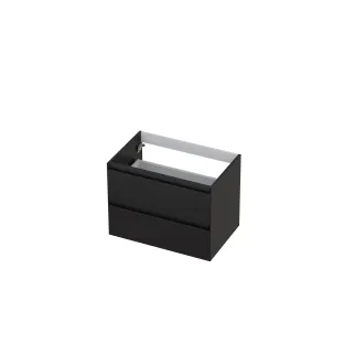 INK symmetrical washbasin cabinet lacquered - 2 drawers - handleless - 45 degree angles - 70x45x52 cm - High-gloss anthracite