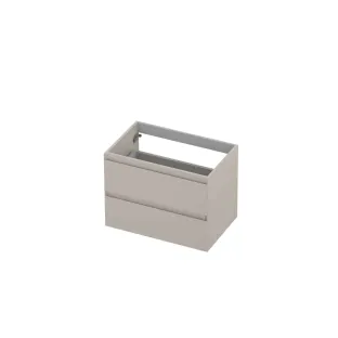 INK symmetrical washbasin cabinet lacquered - 2 drawers - handleless - 45 degree angles - 70x45x52 cm - Matt cashmere gray