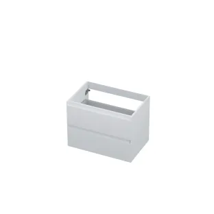 INK symmetrical washbasin cabinet lacquered - 2 drawers - handleless - 45 degree angles - 70x45x52 cm - Matt white