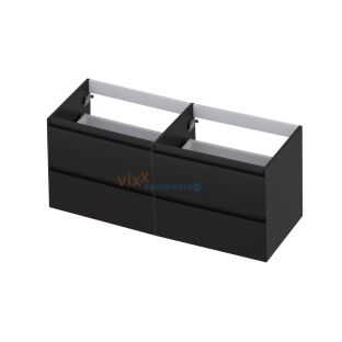 INK symmetrical washbasin cabinet lacquered - 4 drawers - handleless - 45 degree corners - 120x45x52 cm - High-gloss anthracite