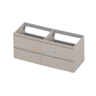 INK symmetrical washbasin cabinet lacquered - 4 drawers - handleless - 45 degree angles - 120x45x52 cm - Matt cashmere gray