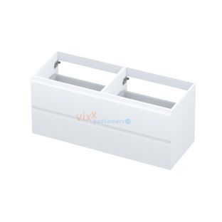 INK symmetrical washbasin cabinet lacquered - 4 drawers - handleless - 45 degree angles - 120x45x52 cm - Matt white