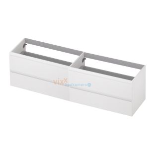 INK symmetrical washbasin cabinet lacquered - 4 drawers - handleless - 45 degree angles - 180x45x52 cm - High-gloss white