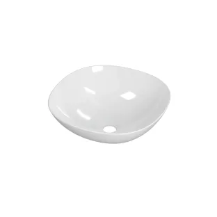 INK Tekno surface-mounted washbasin porcelain - 42x42x15 cm - gloss white