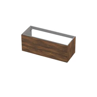 INK UFO base cabinet 1 drawer soft close with handle wood decor - 120x48x45 cm - Walnut