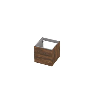INK UFO base cabinet 1 drawer soft close with handle wood decor - 48x48x45 cm - Walnut