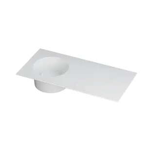 INK UFO washbasin porcelain - 1 sink on the left - 0 tap holes - 100x48x18 cm - Gloss white