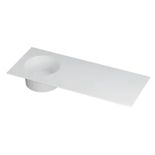 INK UFO washbasin porcelain - 1 sink left - 0 tap holes - 120x48x18 cm - Gloss white