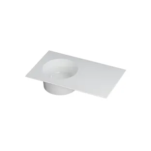 INK UFO washbasin porcelain - 1 sink on the left - 0 tap holes - 80x48x18 cm - Gloss white