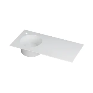 INK UFO washbasin porcelain - 1 sink on the left - 1 tap hole - 100x48x18 cm - Gloss white