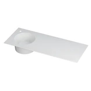 INK UFO washbasin porcelain - 1 sink on the left - 1 tap hole - 120x48x18 cm - Gloss white