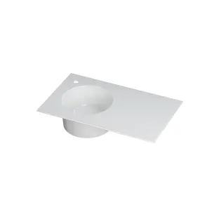 INK UFO washbasin porcelain - 1 sink left - 1 tap hole - 80x48x18 cm - Glossy white