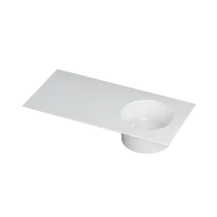 INK UFO washbasin porcelain - 1 sink right - 0 tap holes - 100x48x18 cm - Gloss white