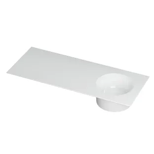 INK UFO washbasin porcelain - 1 sink right - 0 tap holes - 120x48x18 cm - Gloss white