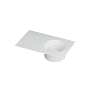 INK UFO washbasin porcelain - 1 sink right - 0 tap holes - 80x48x18 cm - Gloss white