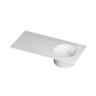 INK UFO washbasin porcelain - 1 sink right - 1 tap hole - 100x48x18 cm - Gloss white