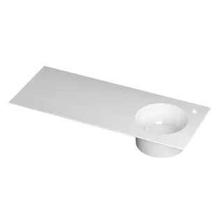 INK UFO washbasin porcelain - 1 sink right - 1 tap hole - 120x48x18 cm - Gloss white